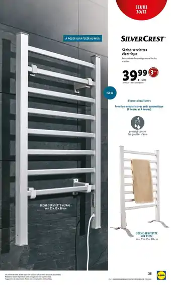 Lidl Sèche-serviettes électrique offre