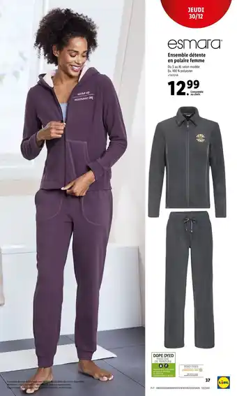 Lidl Ensemble détente en polaire femme offre