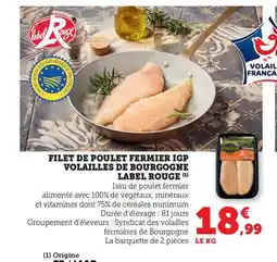 Maximarché Filet de poulet fermier igp volailles de bourgogne label rouge offre