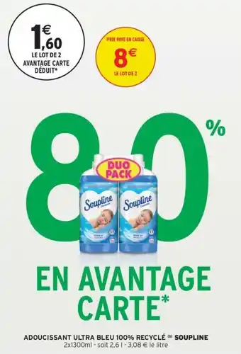 Intermarché Asoucissant ultra bleu 100% recyclé soupline offre