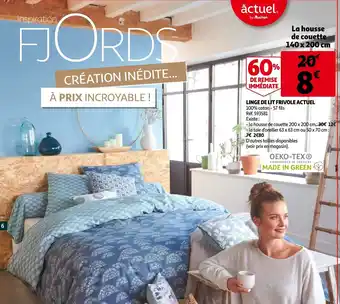 Auchan Linge de lit frivole actuel offre