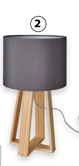 Auchan Lampe pied bois offre