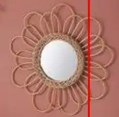 Auchan Miroir rotin fleur offre