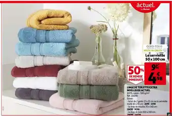 Auchan Linge de toilette Extra Moelleuse Actuel offre
