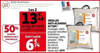 Auchan Oreiller anti-acarien Actuel offre