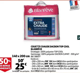 Couette chaude Dacron Top Cool