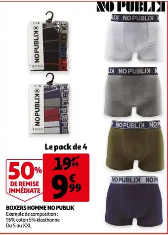 Auchan Boxers homme No Publik offre