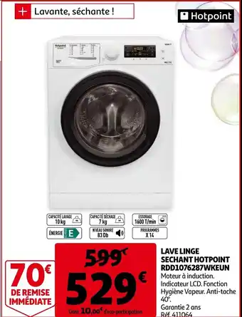 Auchan Lave linge Sechant Hotpoint RDD1076287WKEUN offre