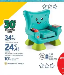 Intermarché Express fauteuil musical offre