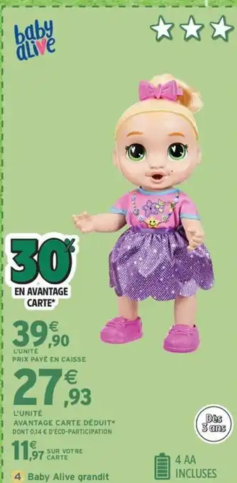 Intermarché Express BABY ALIVE grandit offre