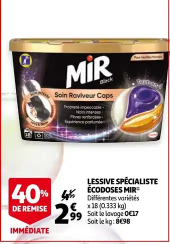 Auchan Lessive Spécialiste écodoses Mir offre
