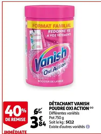 Auchan Détachant vanish Poudre Oxi Action offre