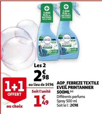 Auchan AOP Febreze Textile Eveil Printannier 500ML offre