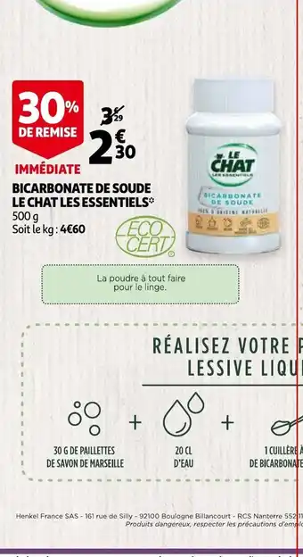 Auchan Bicarbonate de Soude Le Chat Les Essentiels offre