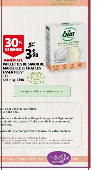 Auchan Paillettes de Savon de Marseille Le Chat Les essentiels offre