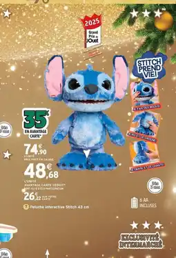 Intermarché Express STITCH Peluche interactive offre