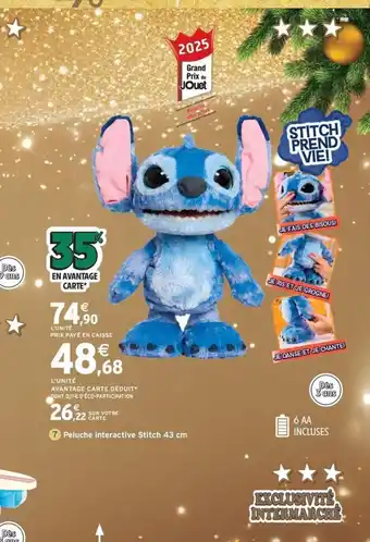 Intermarché Express STITCH Peluche interactive offre