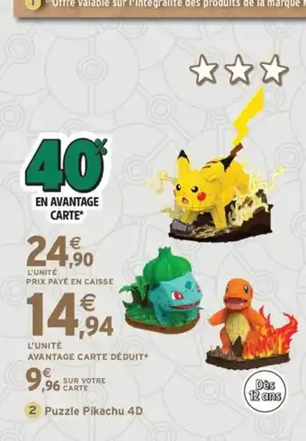 Intermarché Express Puzzle Pikachu 4D offre