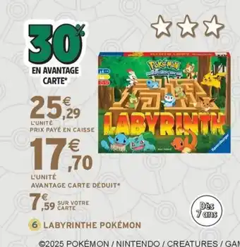 Intermarché Express LABYRINTHE Pokémon offre