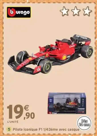 Intermarché Express Pilote iconique F1 1/43ème avec casque offre