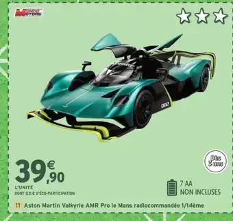 Intermarché Express Aston Martin Valkyrie AMR Pro le Mans radiocommandée 1/14ème offre