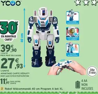 Intermarché Express YCOO Robot télécommandé 40 cm Program A bot XL offre