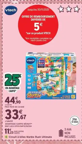 Intermarché Express VTECH Circuit à billes Marble Rush Ultimate offre