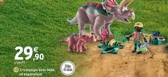 Intermarché Express Triceratops avec bébé et explorateur offre