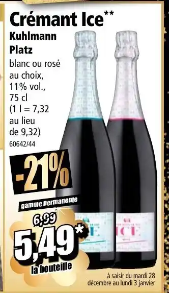 Norma Crémant Ice Kuhlmann Platz offre