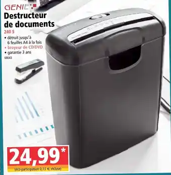Norma Destructeur de Documents offre