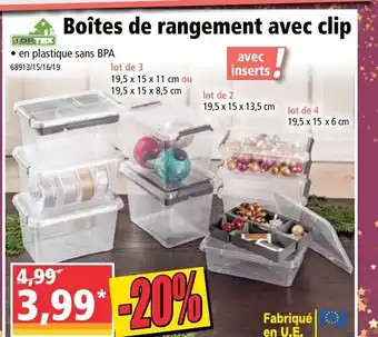Norma Boîtes de Rangement Avec Clip offre