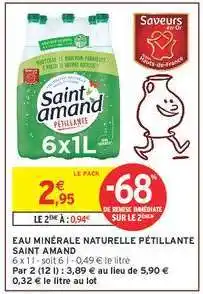 Intermarché Hyper Eau Minérale Naturelle Pétillante 'Saint Amand' offre