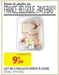 Intermarché Hyper LOT DE 2 POULETS PRÊTS À CUIRE offre