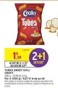 Intermarché Hyper Tubes Sweet Chili Croky offre