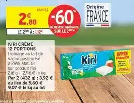 Intermarché Hyper KIRI CRÈME 12 PORTIONS offre