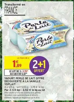 Intermarché Hyper Yaourt Perle de Lait à la Vanille offre