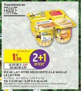 Intermarché Hyper Riz au Lait Offre Découverte à la Vanille La Laitière offre