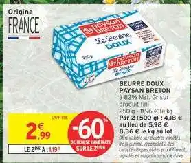 Intermarché Hyper BEURRE DOUX PAYSON BRETON offre