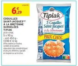 Intermarché Hyper Coquilles Saint-Jacques À La Bretonne Surgelées Tipiak offre