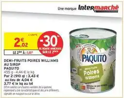Intermarché Hyper DEMI-FRUITS POIRES WILLIAMS AU SIROP offre