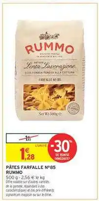 Intermarché Hyper Pâtes Farfalle N°85 Rummo offre