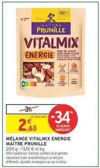 Intermarché Hyper Mélange Vitalmix Énergie Maitre Prunille offre