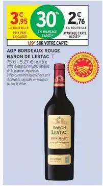 Intermarché Hyper AOP Bordeaux Rouge 'Baron de Lestac' offre