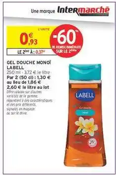Intermarché Hyper Gel Douche Monoï Labell offre