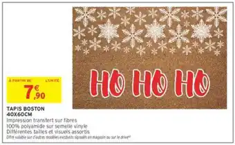 Intermarché Hyper TAPIS BOSTON 40X60CM offre