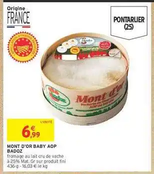 Intermarché Mont d'Or Baby AOP Badoz offre