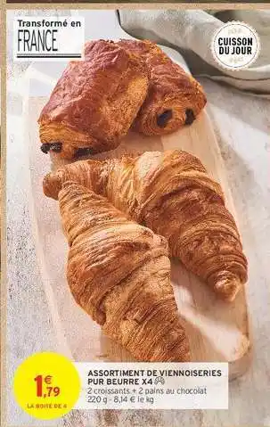 Intermarché ASSORTIMENT DE VIENNOISERIES PUR BEURRE X4 offre