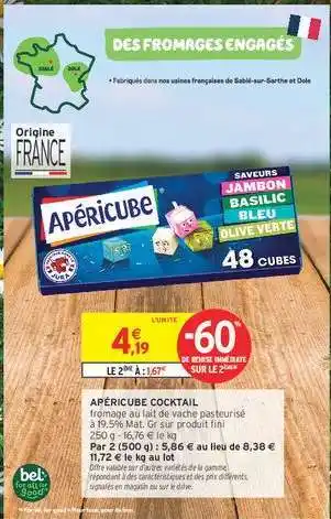 Intermarché APÉRICUBE COCKTAIL offre