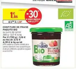 Intermarché CONFITURE DE FRAISE PAQUITO BIO offre