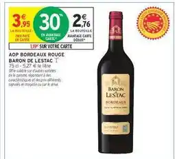 Intermarché AOP Bordeaux Rouge 'Baron de Lestac' offre